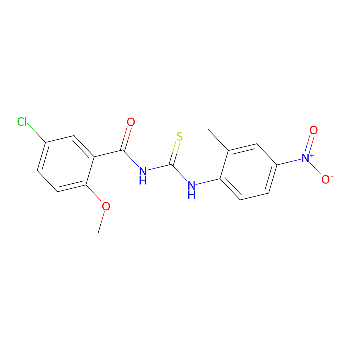 5-chloro-2-methoxy-N-[(2-methyl-4-nitrophenyl)carbamothioyl]benzamide molecular structure, CAS 364742-20-1