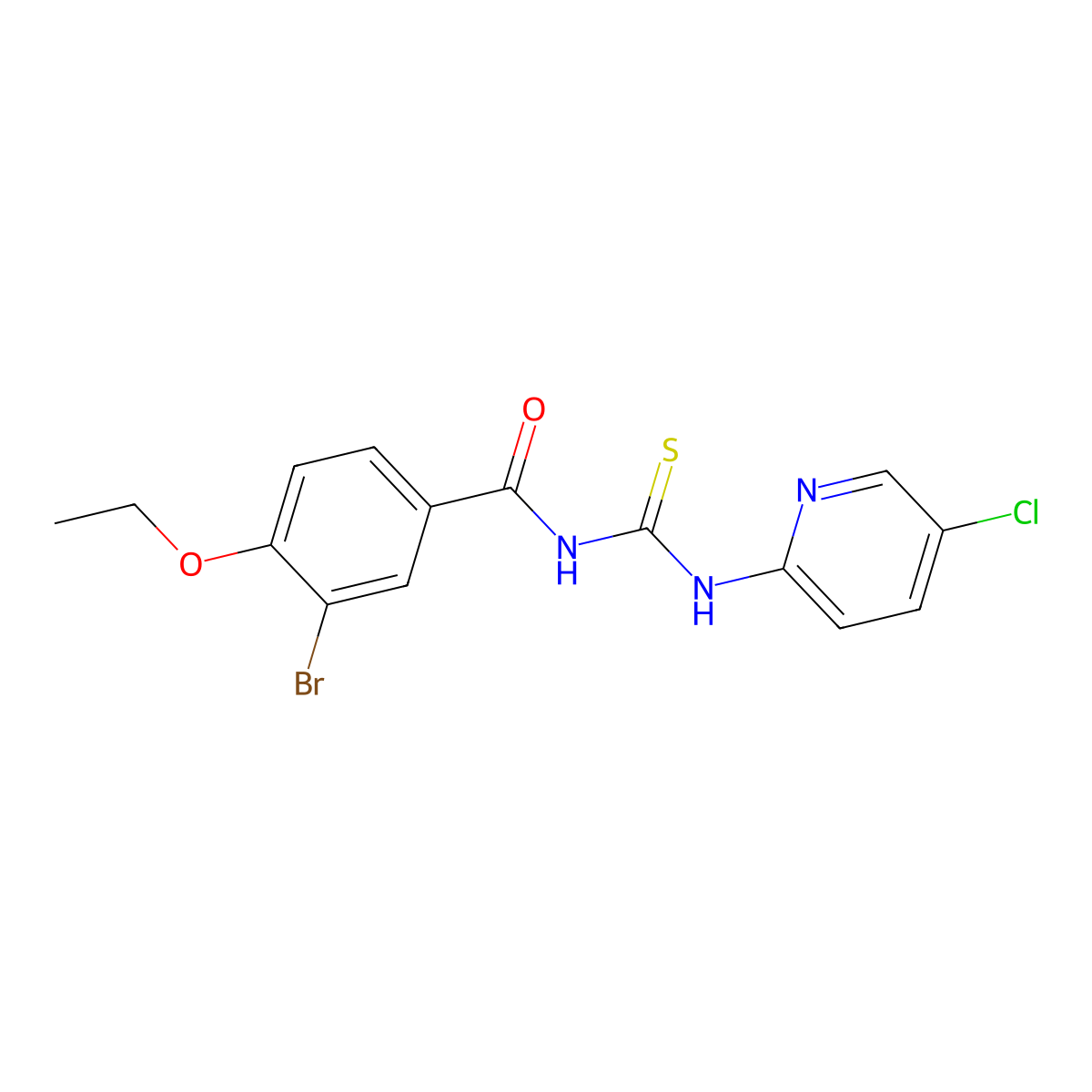 3-bromo-N-[(5-chloropyridin-2-yl)carbamothioyl]-4-ethoxybenzamide molecular structure, CAS 364742-27-8
