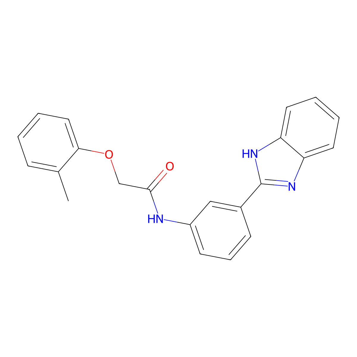 N-[3-(1H-benzimidazol-2-yl)phenyl]-2-(2-methylphenoxy)acetamide molecular structure, CAS 364742-29-0
