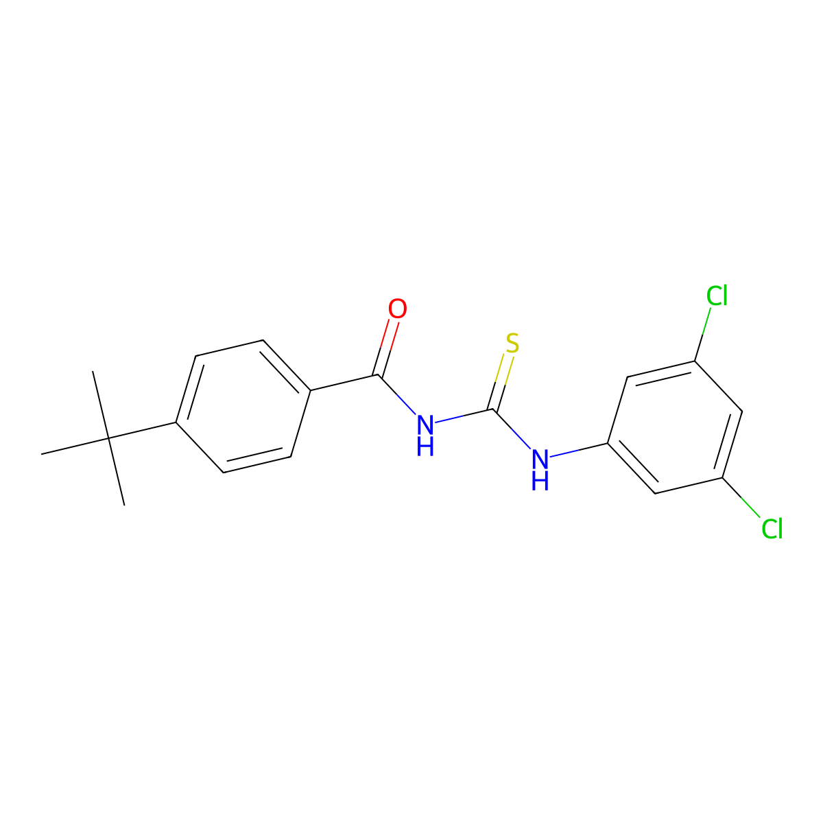4-tert-butyl-N-[(3,5-dichlorophenyl)carbamothioyl]benzamide molecular structure, CAS 364742-37-0