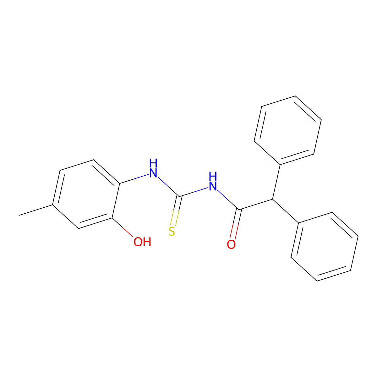 N-[(2-hydroxy-4-methylphenyl)carbamothioyl]-2,2-diphenylacetamide molecular structure, CAS 364742-40-5