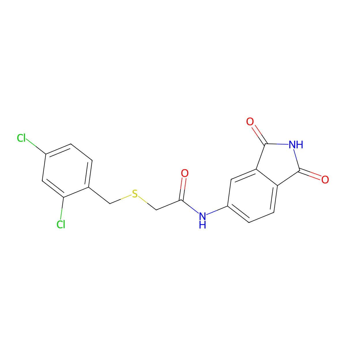 2-[(2,4-dichlorobenzyl)sulfanyl]-N-(1,3-dioxo-2,3-dihydro-1H-isoindol-5-yl)acetamide molecular structure, CAS 364742-42-7