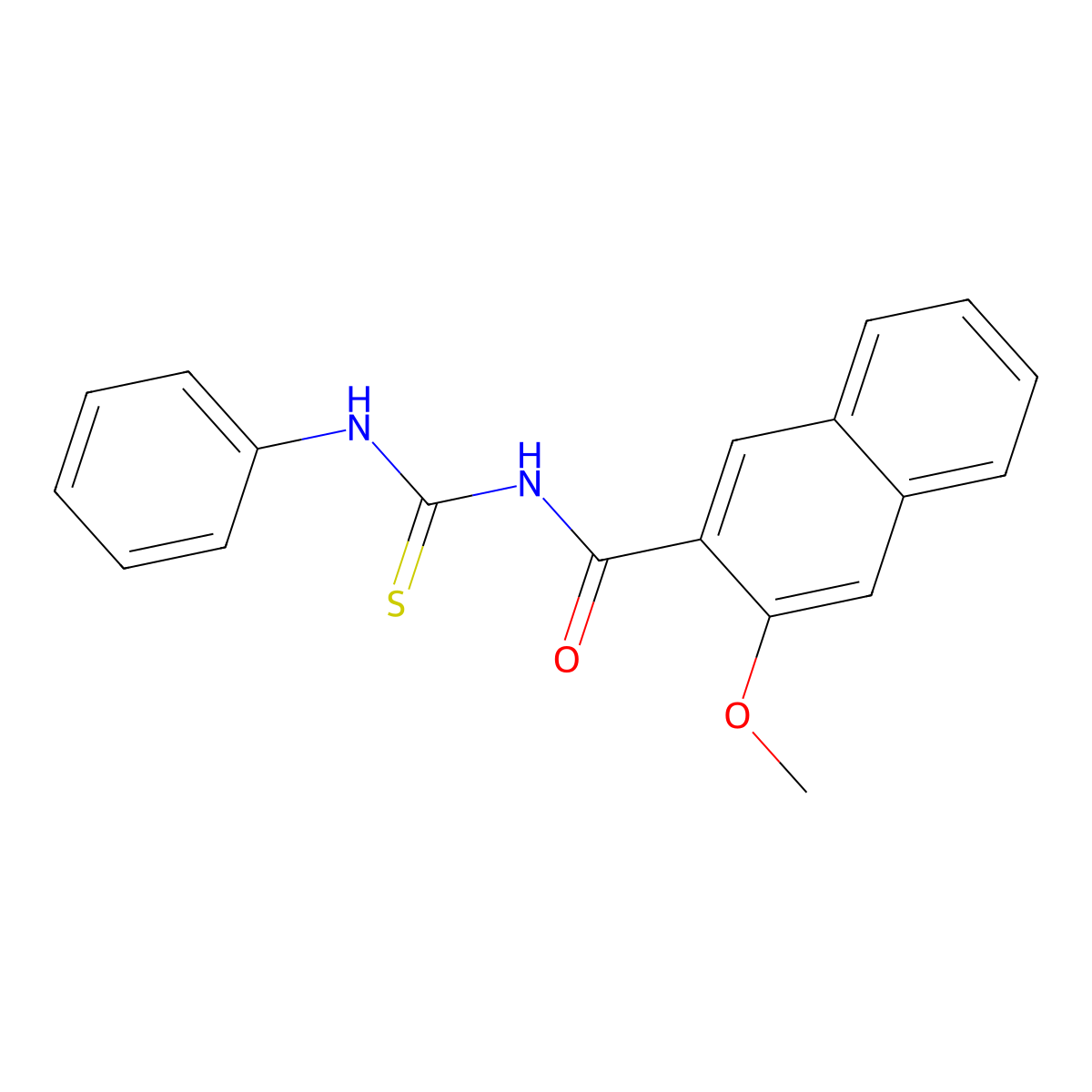 3-methoxy-N-(phenylcarbamothioyl)naphthalene-2-carboxamide molecular structure, CAS 364742-50-7