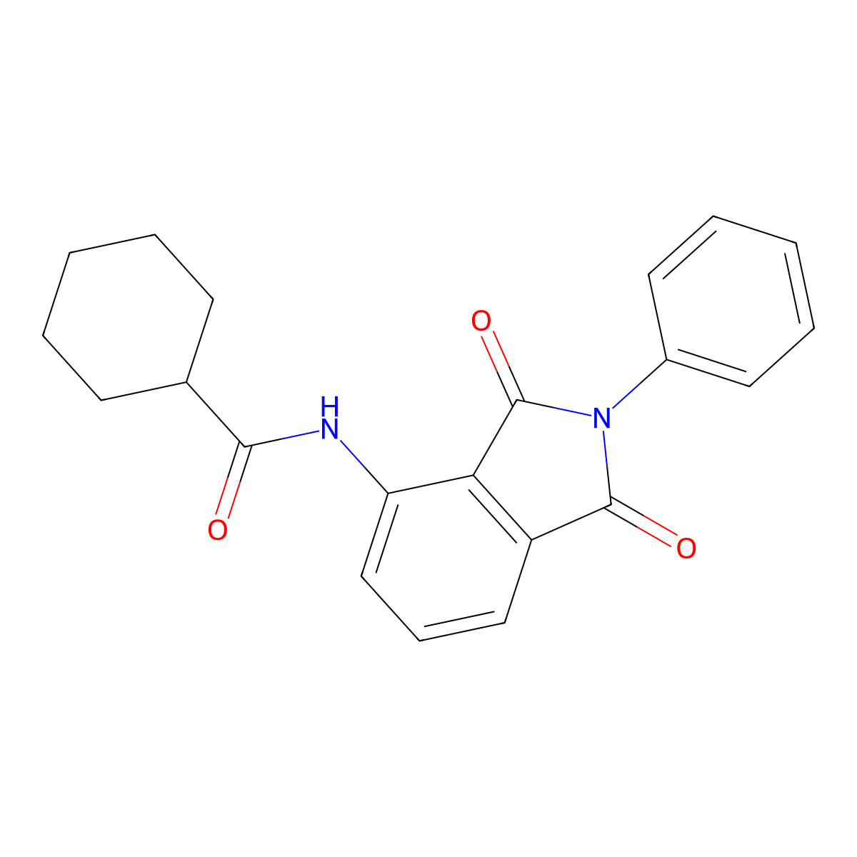N-(1,3-dioxo-2-phenylisoindol-4-yl)cyclohexanecarboxamide molecular structure, CAS 364742-52-9