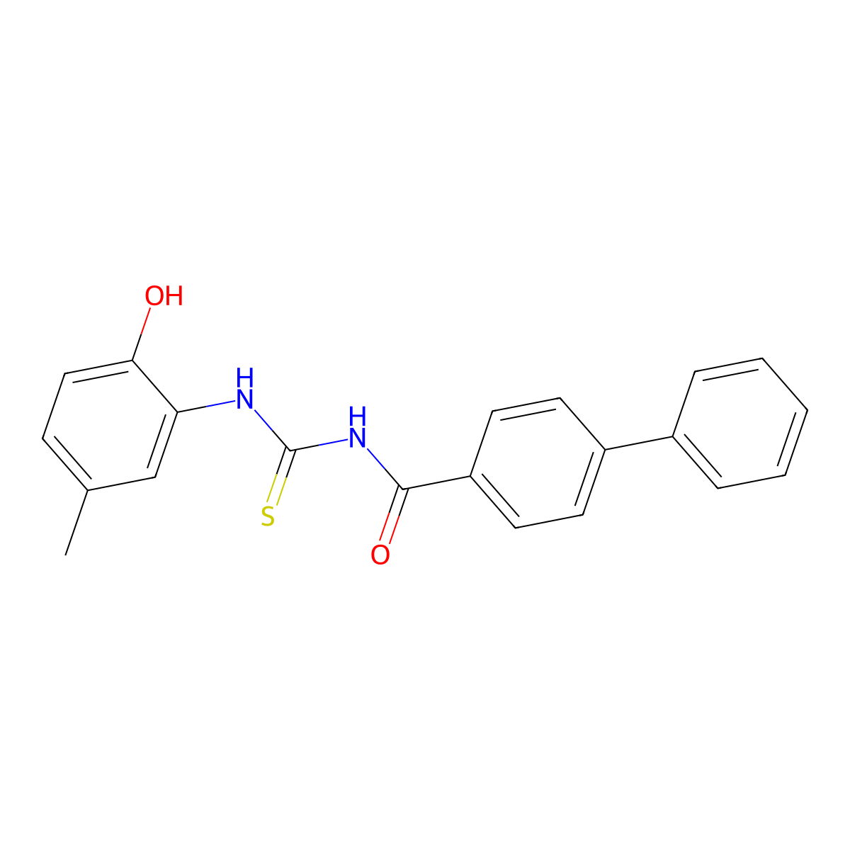 N-[(2-hydroxy-5-methylphenyl)carbamothioyl]-4-phenylbenzamide molecular structure, CAS 364742-78-9