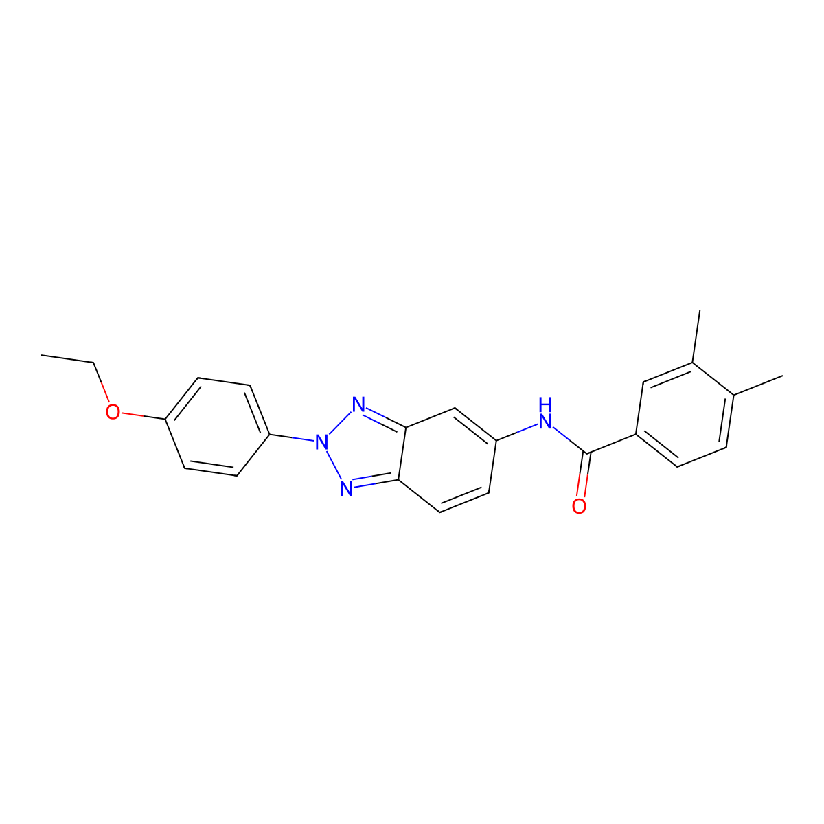 N-[2-(4-ethoxyphenyl)benzotriazol-5-yl]-3,4-dimethylbenzamide molecular structure, CAS 364742-96-1