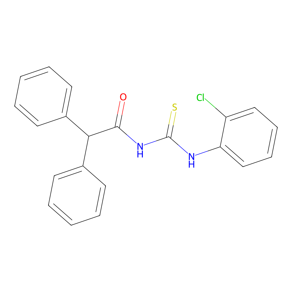 N-[(2-chlorophenyl)carbamothioyl]-2,2-diphenylacetamide molecular structure, CAS 364742-98-3