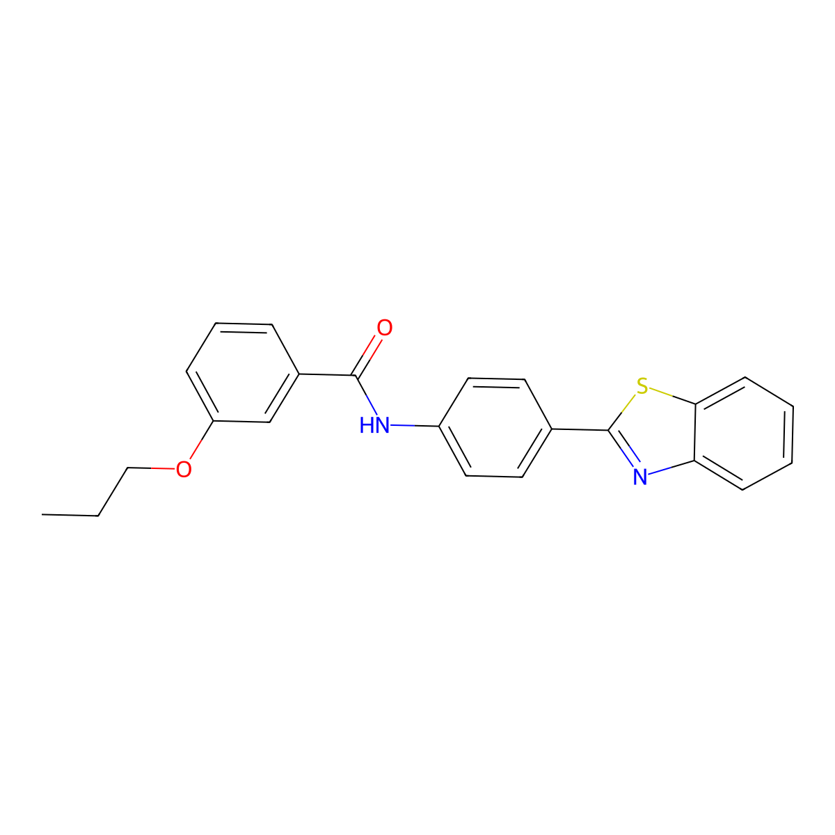 N-[4-(1,3-benzothiazol-2-yl)phenyl]-3-propoxybenzamide molecular structure, CAS 364743-18-0