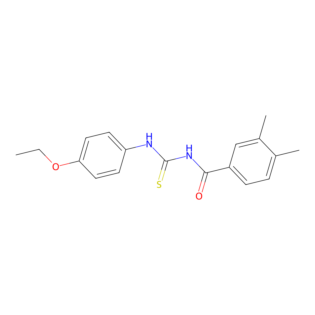 N-[(4-ethoxyphenyl)carbamothioyl]-3,4-dimethylbenzamide molecular structure, CAS 364743-20-4