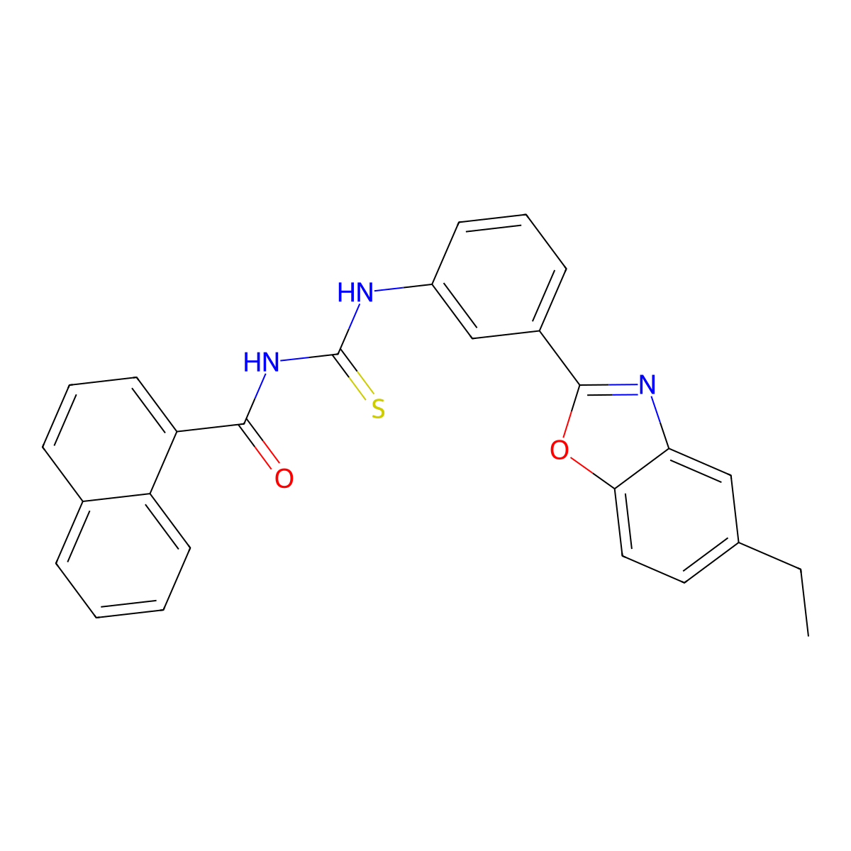N-[[3-(5-ethyl-1,3-benzoxazol-2-yl)phenyl]carbamothioyl]naphthalene-1-carboxamide molecular structure, CAS 364743-26-0