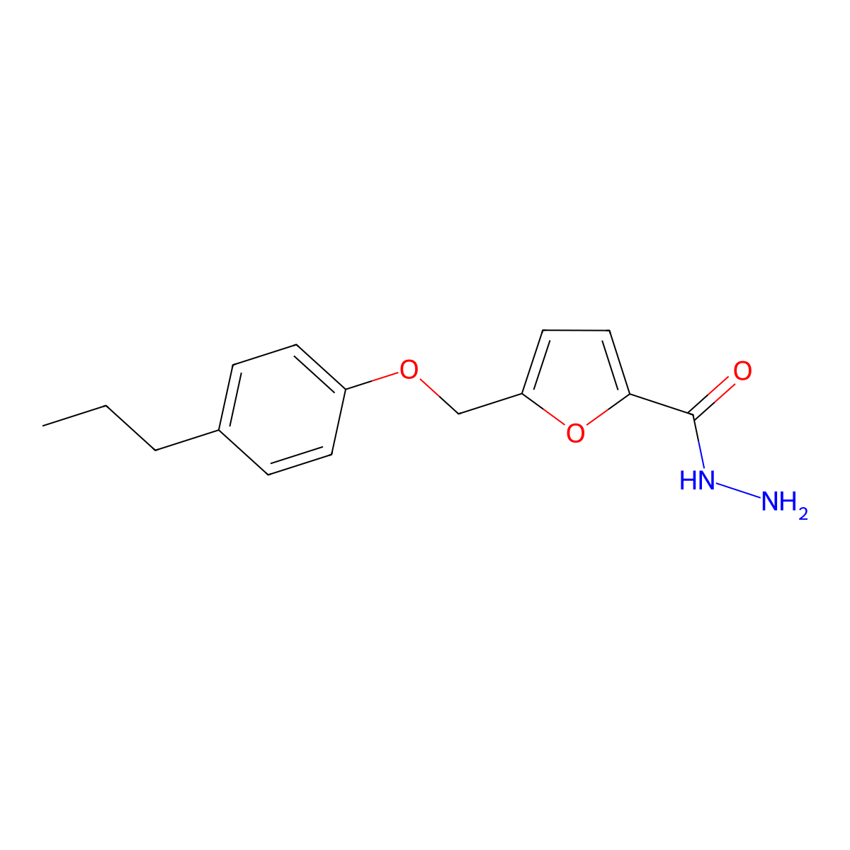5-[(4-Propylphenoxy)methyl]-2-furohydrazide molecular structure, CAS 364743-27-1