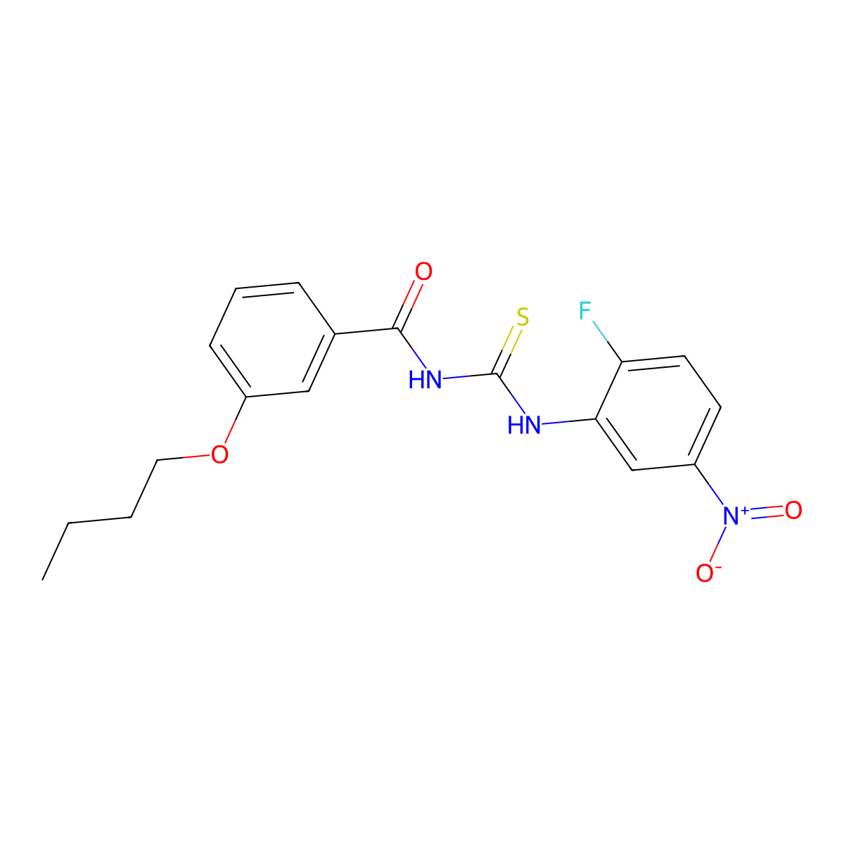3-butoxy-N-[(2-fluoro-5-nitrophenyl)carbamothioyl]benzamide molecular structure, CAS 364743-29-3
