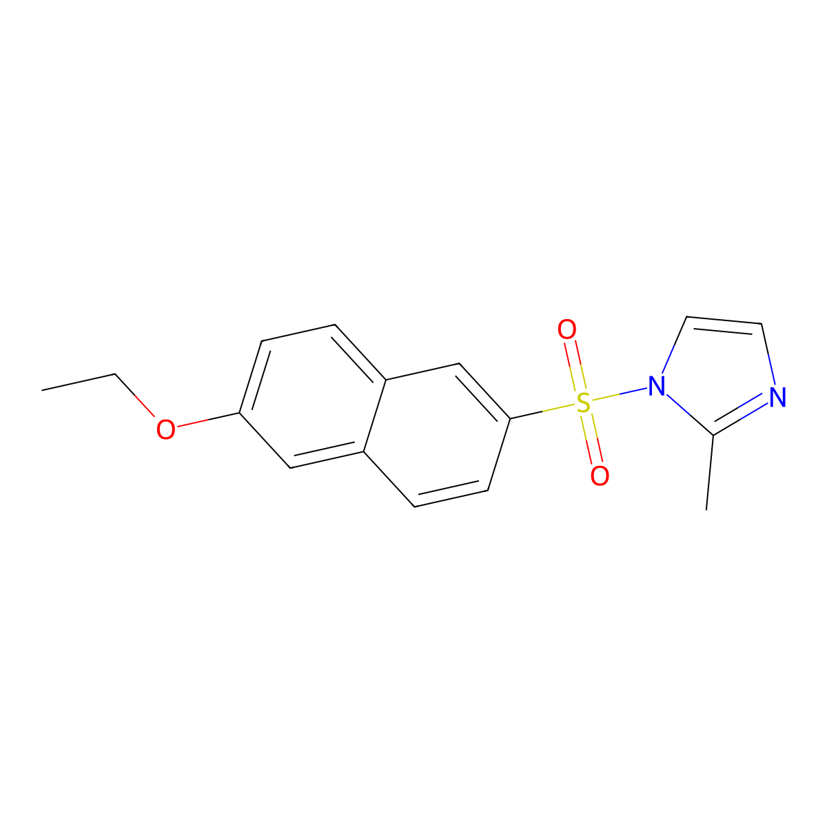 1-(6-Ethoxynaphthalen-2-yl)sulfonyl-2-methylimidazole molecular structure, CAS 364743-49-7