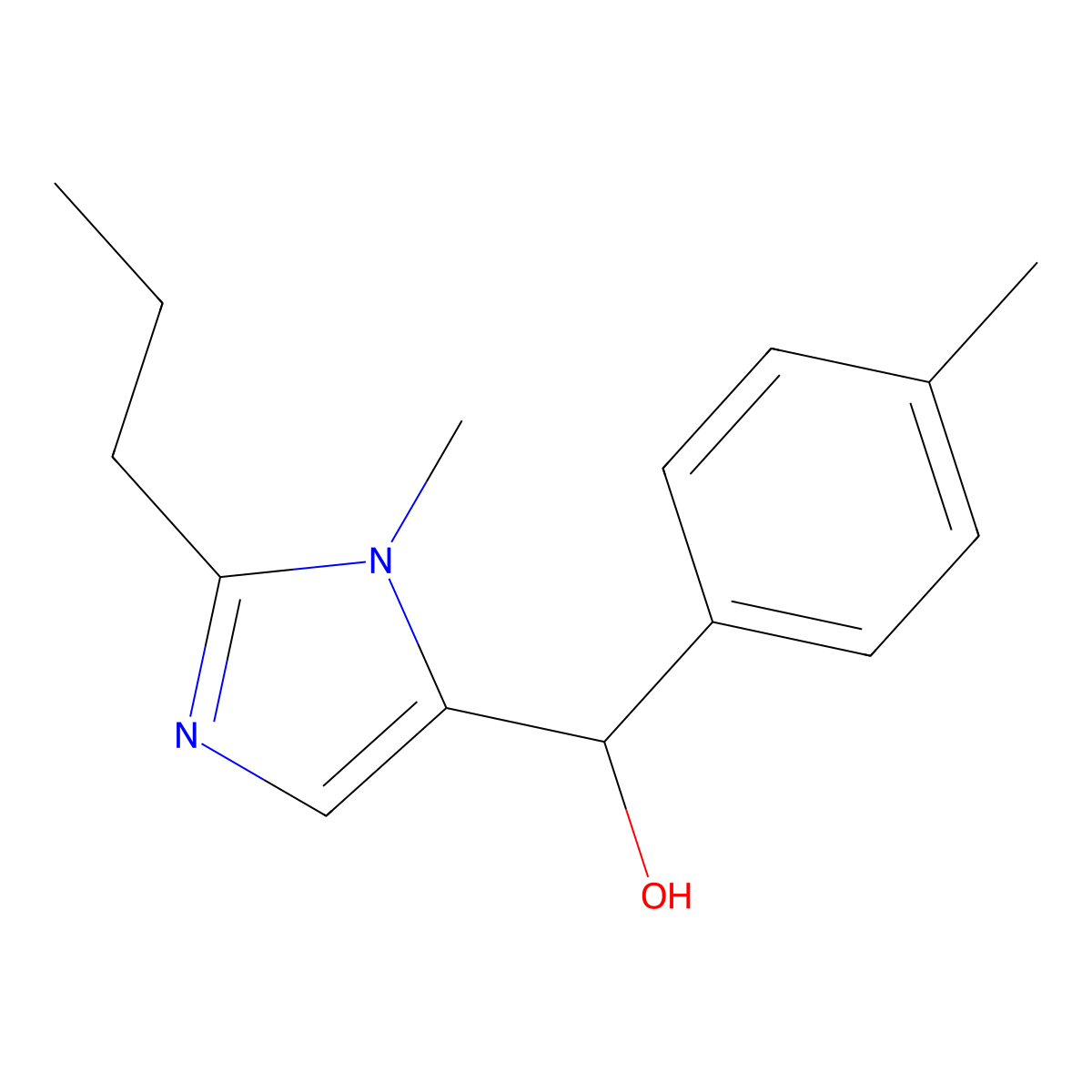 (4-Methylphenyl)-(3-methyl-2-propylimidazol-4-yl)methanol molecular structure, CAS 364743-60-2