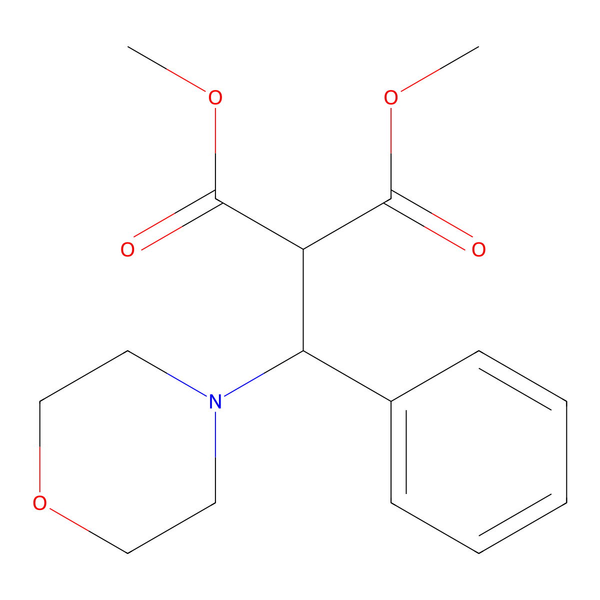 Dimethyl 2-(morpholino(phenyl)methyl)malonate molecular structure, CAS 364743-74-8