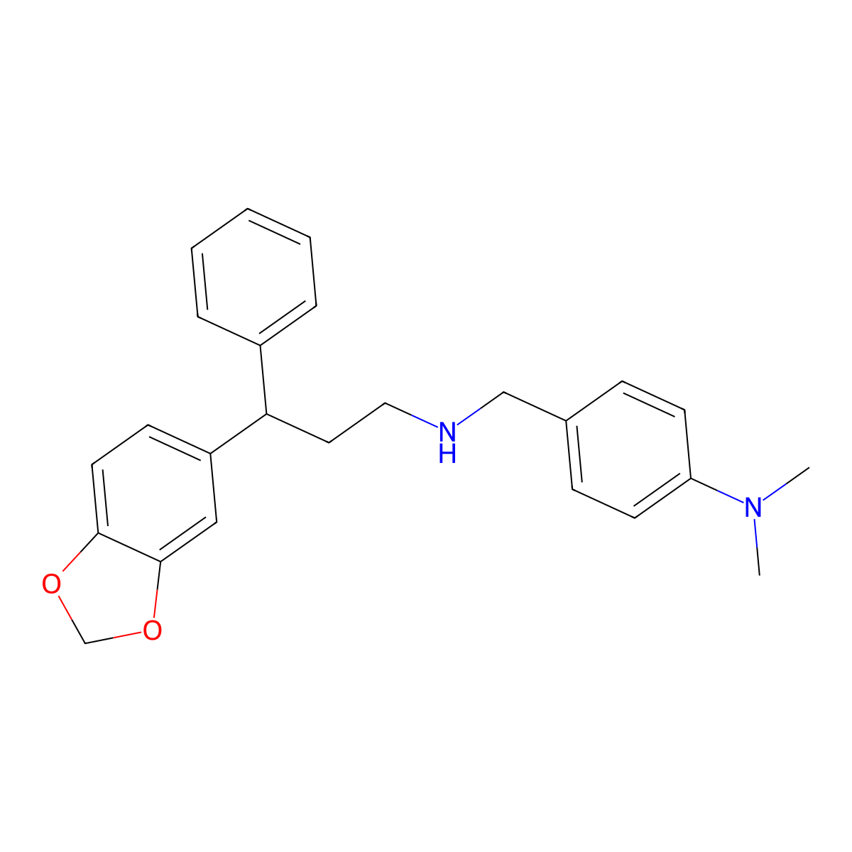 4-({[3-(1,3-benzodioxol-5-yl)-3-phenylpropyl]amino}methyl)-N,N-dimethylaniline molecular structure, CAS 364743-97-5