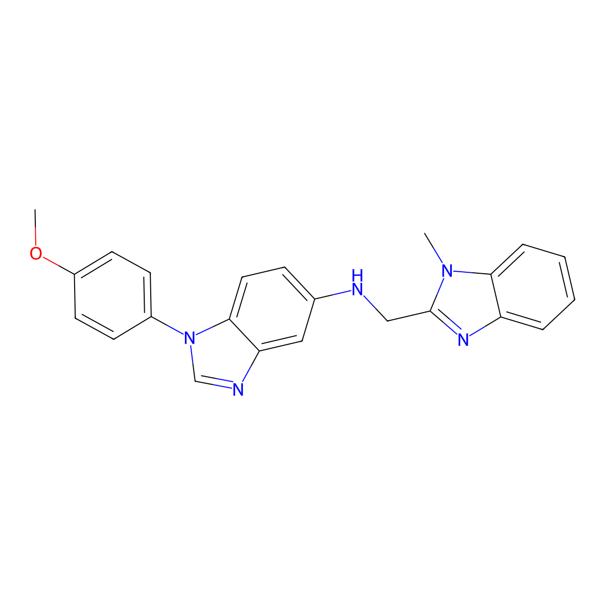 1-(4-methoxyphenyl)-N-[(1-methylbenzimidazol-2-yl)methyl]benzimidazol-5-amine molecular structure, CAS 364744-01-4