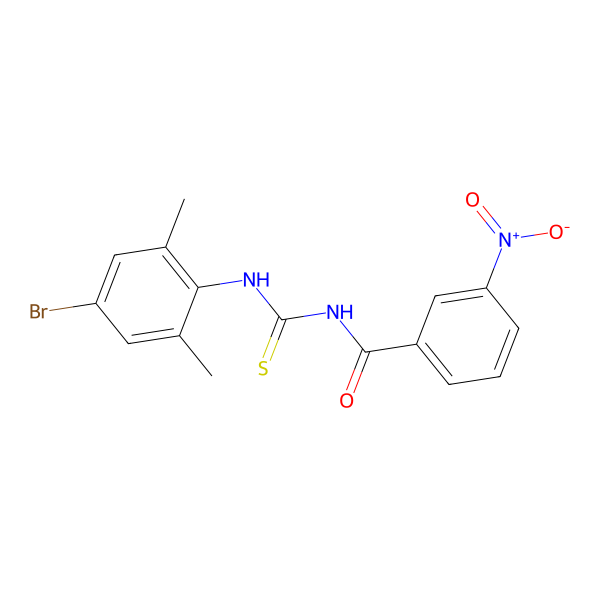 N-[(4-bromo-2,6-dimethylphenyl)carbamothioyl]-3-nitrobenzamide molecular structure, CAS 364744-02-5