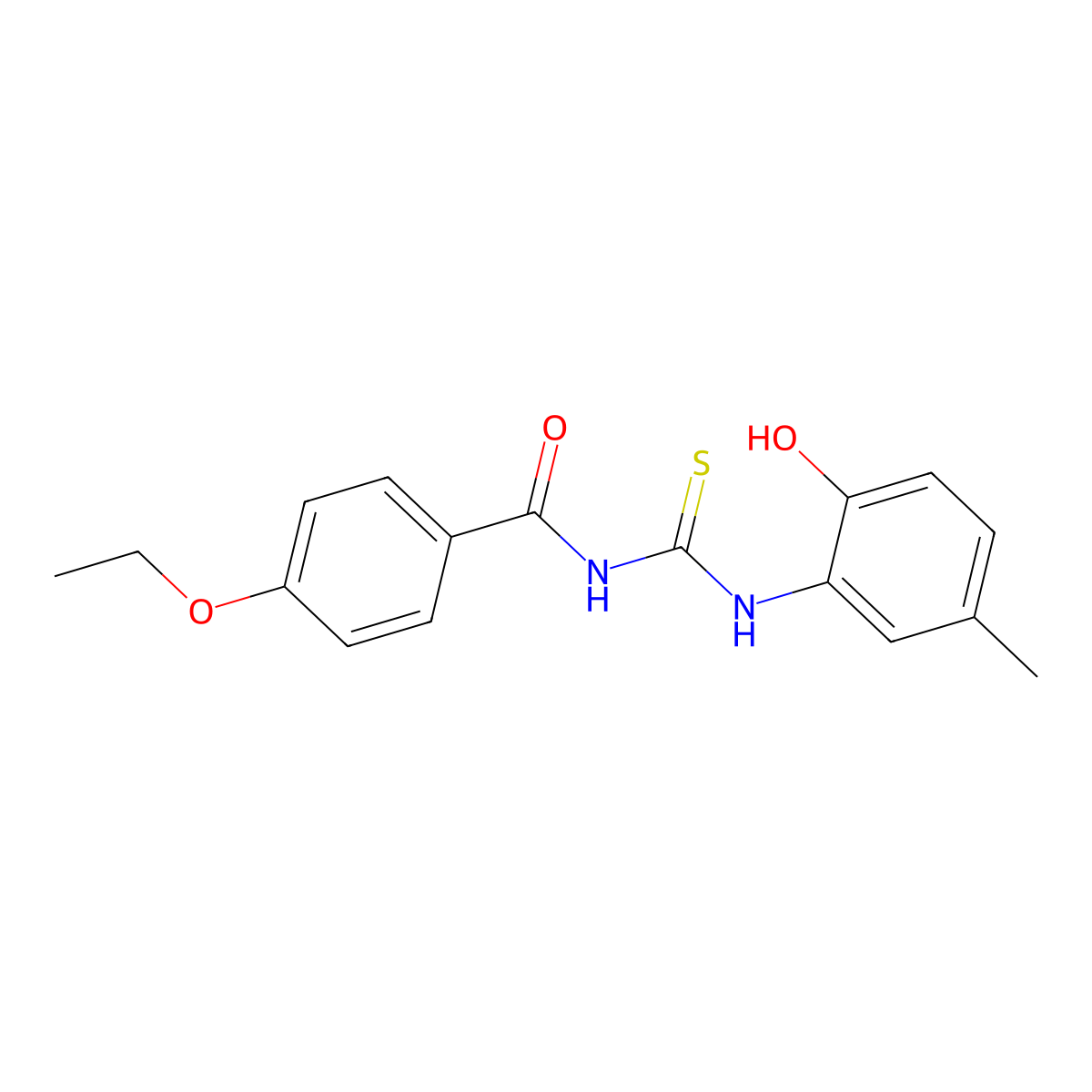 4-ethoxy-N-[(2-hydroxy-5-methylphenyl)carbamothioyl]benzamide molecular structure, CAS 364744-23-0