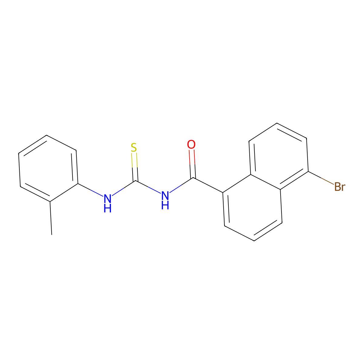 5-bromo-N-[(2-methylphenyl)carbamothioyl]naphthalene-1-carboxamide molecular structure, CAS 364744-48-9