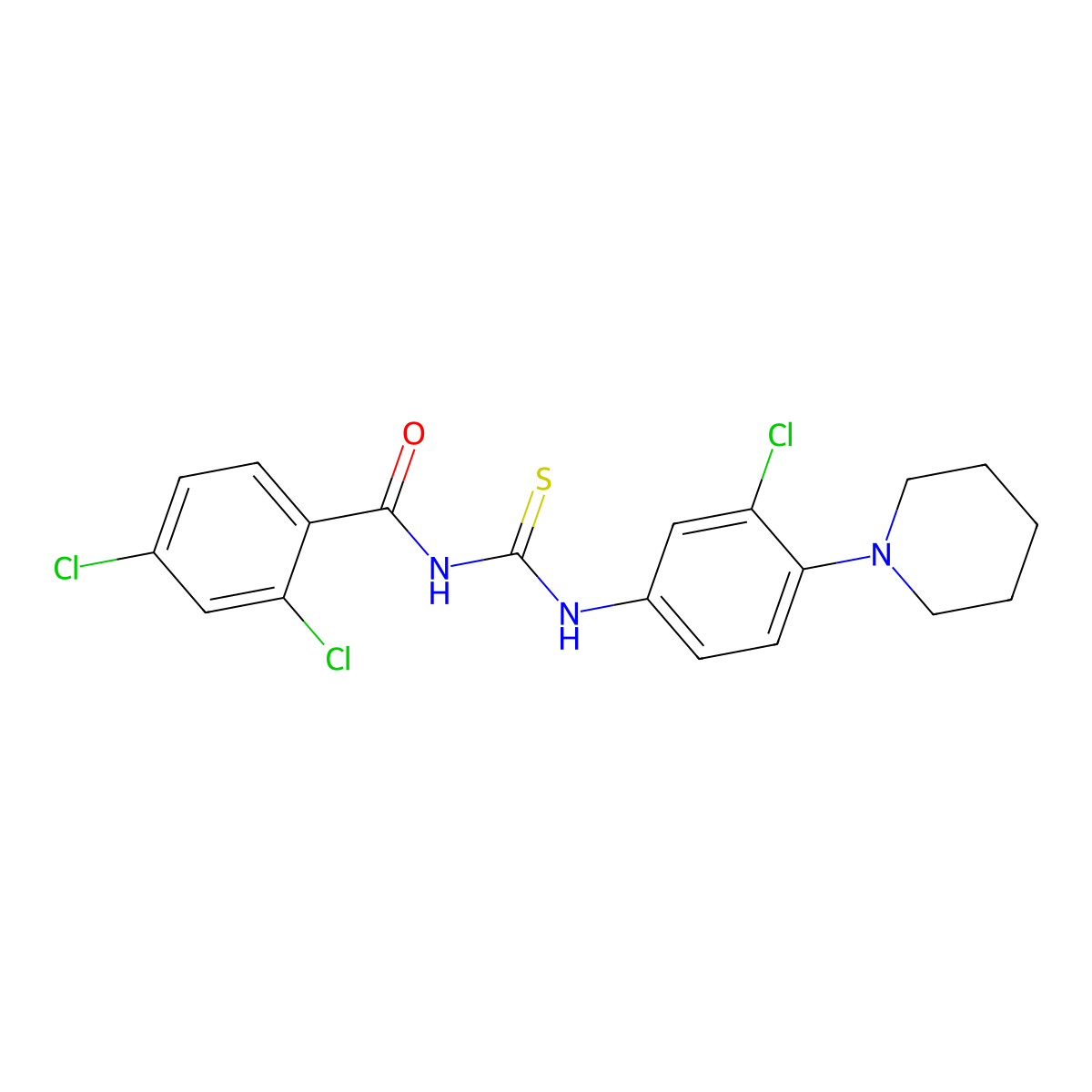 2,4-dichloro-N-[(3-chloro-4-piperidin-1-ylphenyl)carbamothioyl]benzamide molecular structure, CAS 364744-66-1