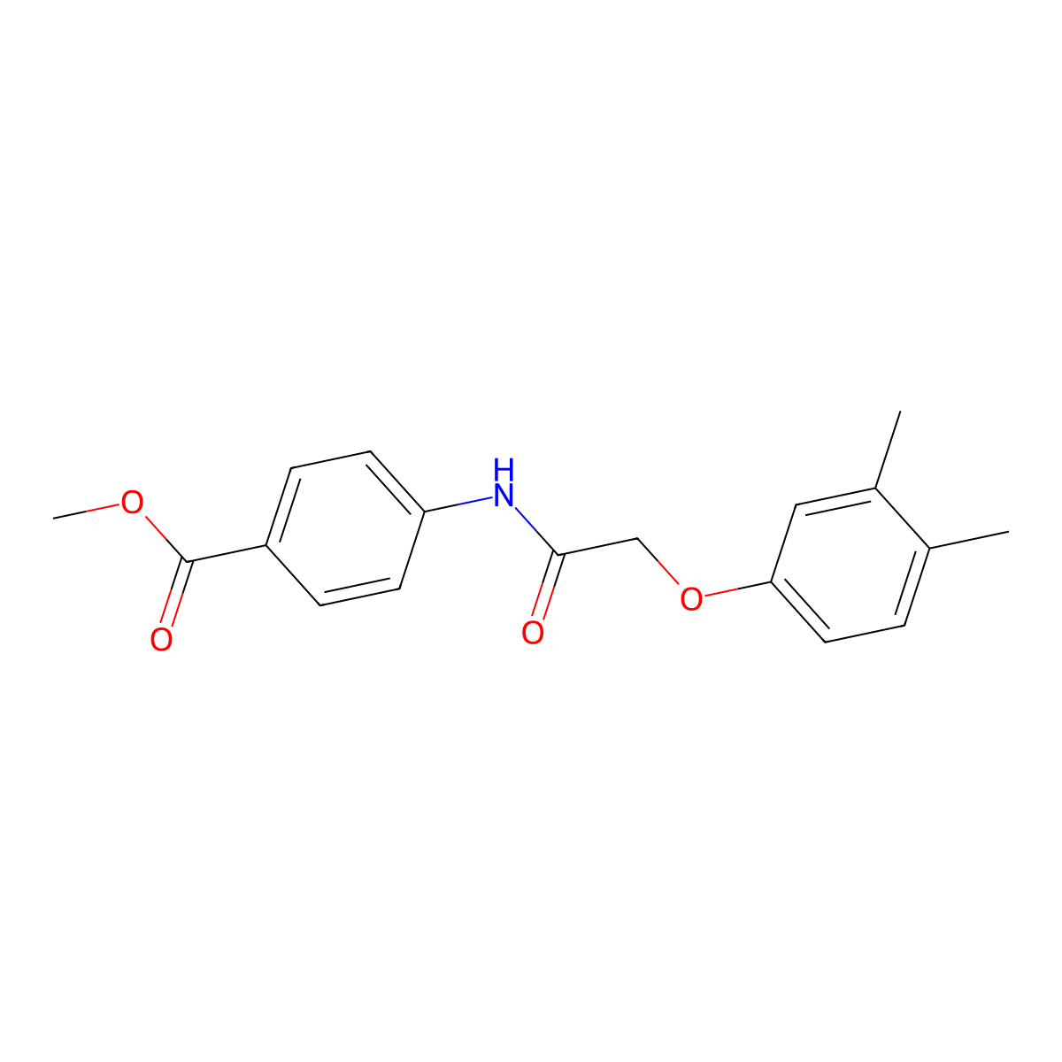 Methyl 4-{[(3,4-dimethylphenoxy)acetyl]amino}benzoate molecular structure, CAS 364745-06-2