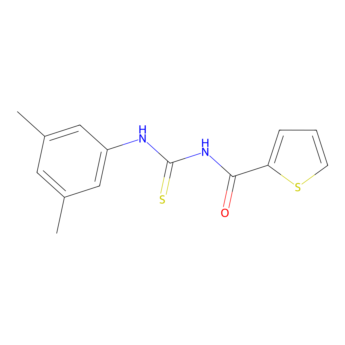 N-[(3,5-dimethylphenyl)carbamothioyl]thiophene-2-carboxamide molecular structure, CAS 364745-17-5