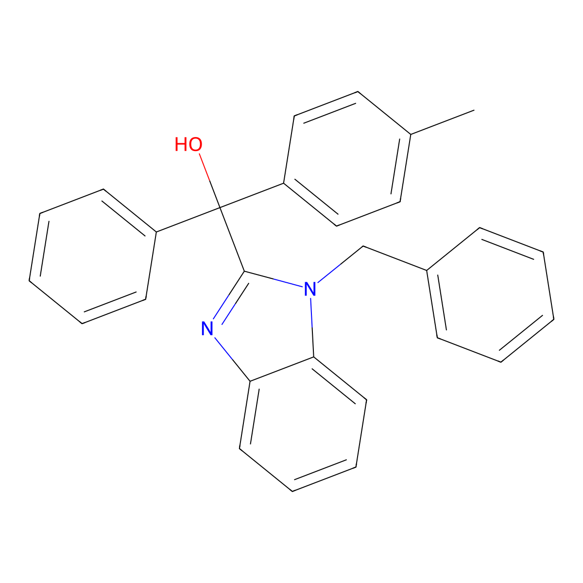 (1-Benzylbenzimidazol-2-yl)-(4-methylphenyl)-phenylmethanol molecular structure, CAS 364745-22-2