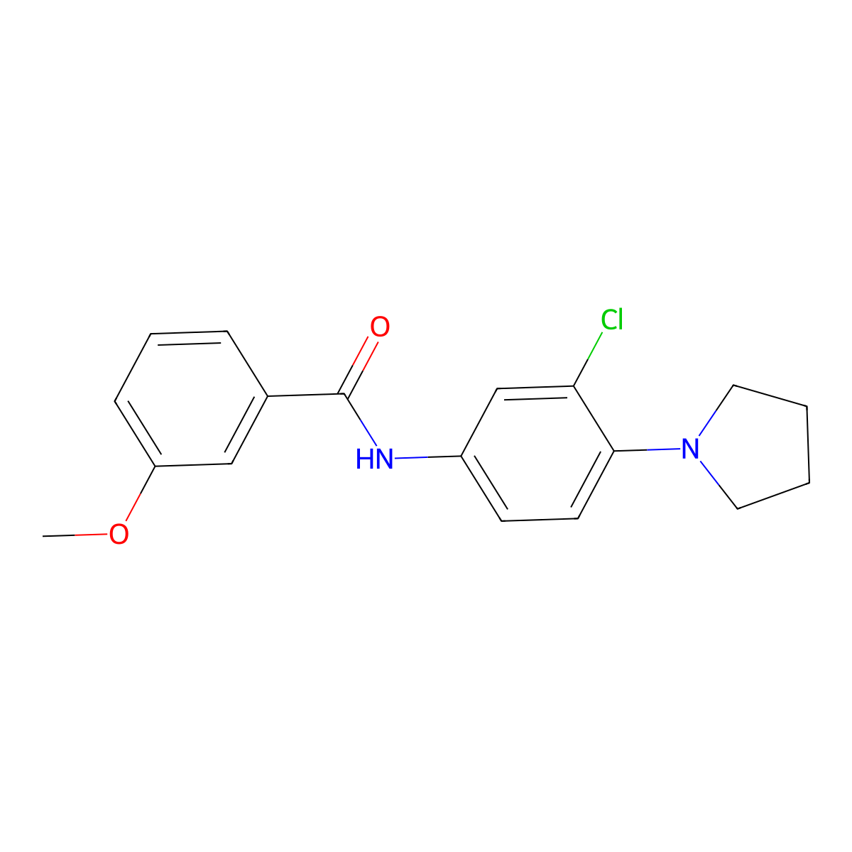 N-[3-chloro-4-(pyrrolidin-1-yl)phenyl]-3-methoxybenzamide molecular structure, CAS 364745-24-4