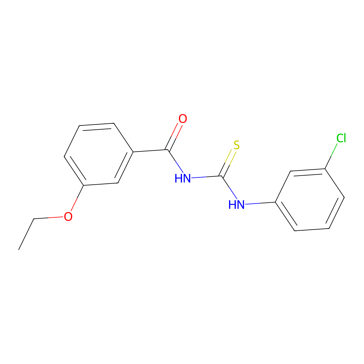 N-[(3-chlorophenyl)carbamothioyl]-3-ethoxybenzamide molecular structure, CAS 364745-37-9