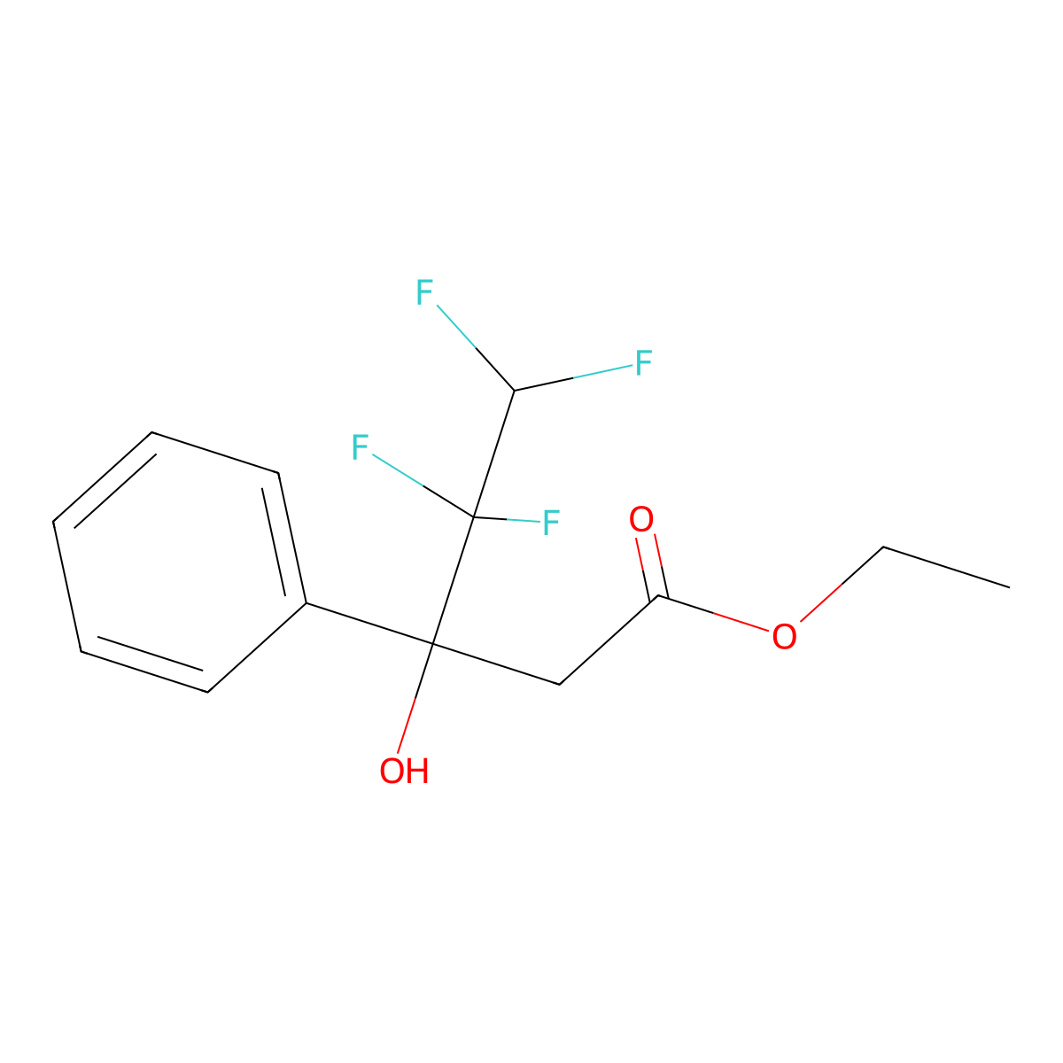 Ethyl 4,4,5,5-tetrafluoro-3-hydroxy-3-phenylpentanoate molecular structure, CAS 364745-39-1