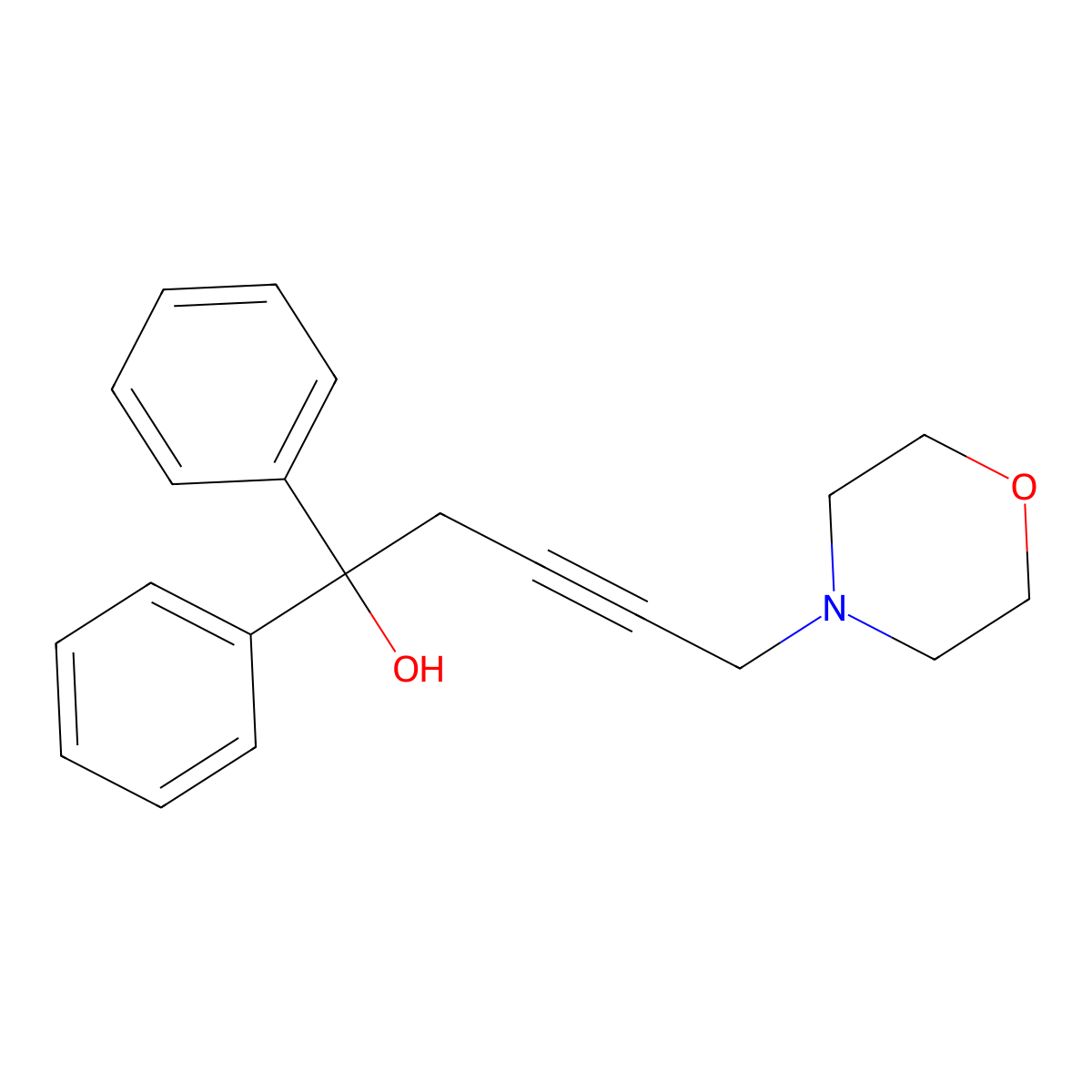 5-(Morpholin-4-yl)-1,1-diphenylpent-3-yn-1-ol molecular structure, CAS 364745-42-6