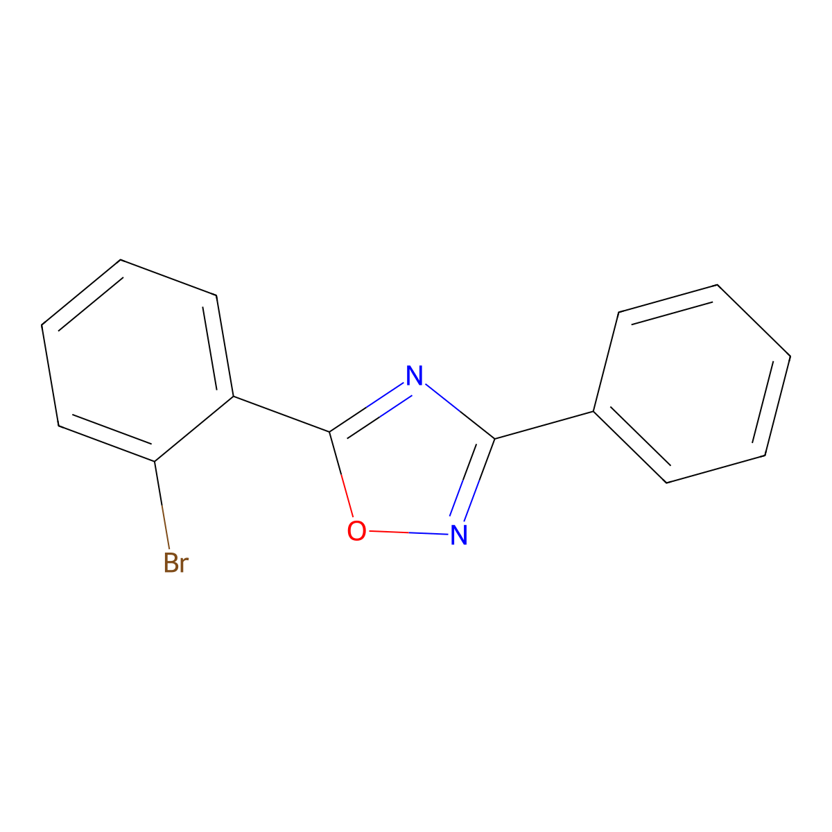 5-(2-Bromophenyl)-3-phenyl-1,2,4-oxadiazole molecular structure, CAS 364745-52-8