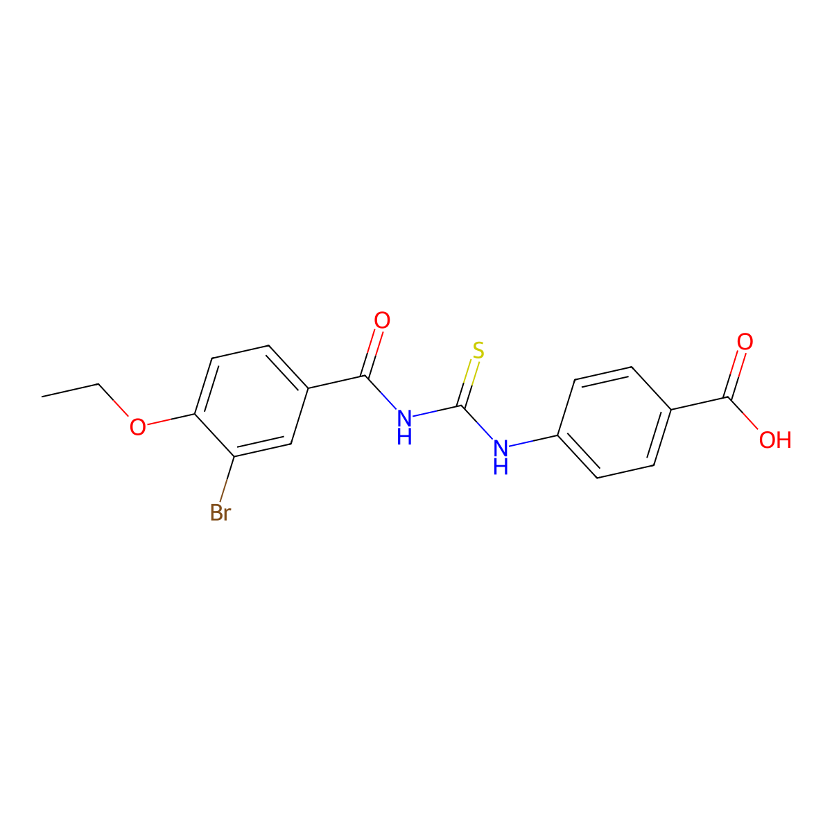 4-({[(3-Bromo-4-ethoxyphenyl)carbonyl]carbamothioyl}amino)benzoic acid molecular structure, CAS 364745-55-1