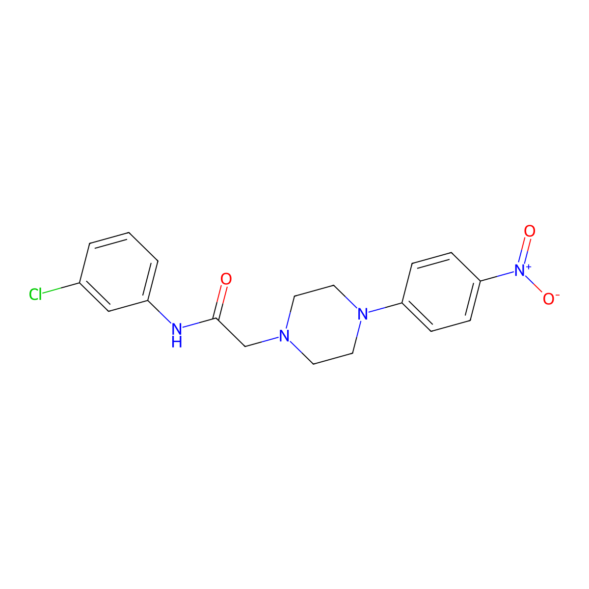 N-(3-chlorophenyl)-2-[4-(4-nitrophenyl)piperazin-1-yl]acetamide molecular structure, CAS 364745-70-0