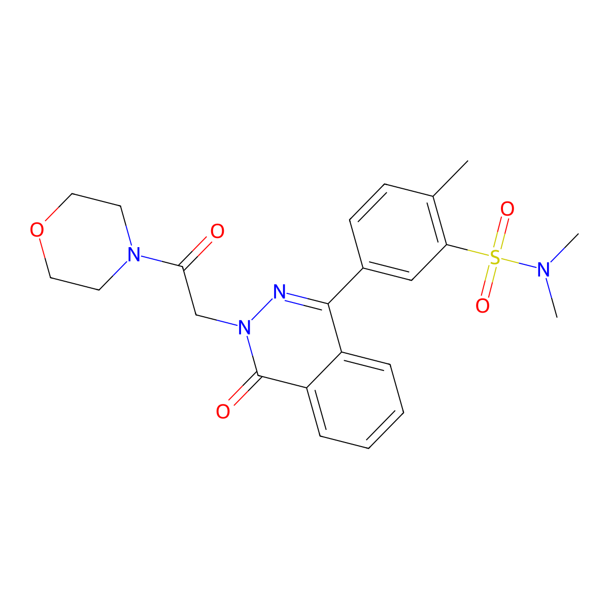 N,N,2-trimethyl-5-[3-(2-morpholin-4-yl-2-oxoethyl)-4-oxophthalazin-1-yl]benzenesulfonamide molecular structure, CAS 364745-84-6