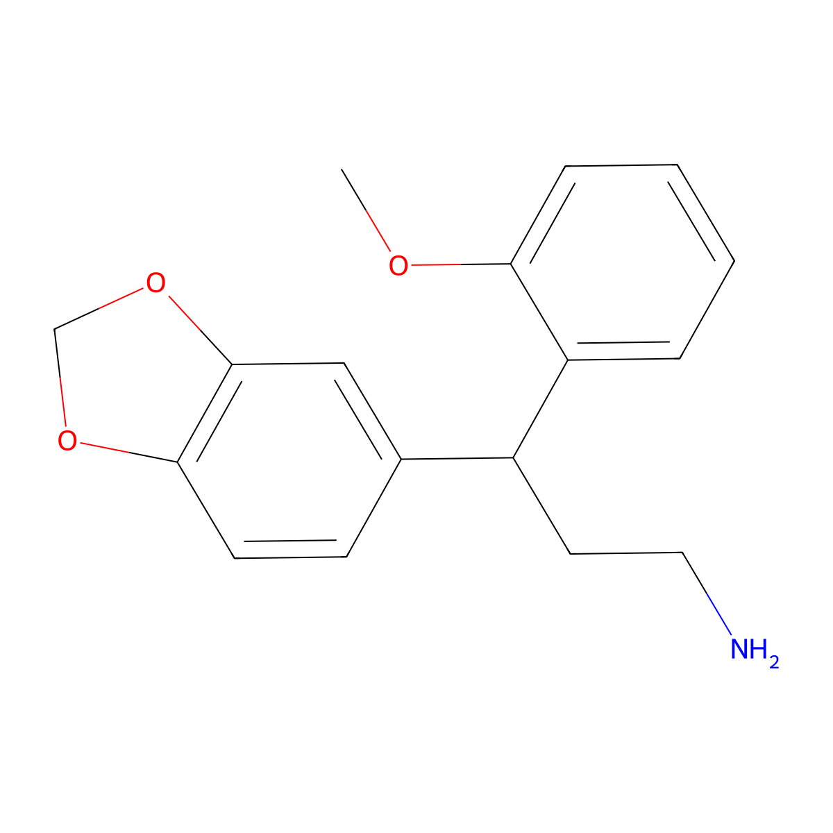 3-Benzo[1,3]dioxol-5-yl-3-(2-methoxy-phenyl)-propylamine molecular structure, CAS 364745-90-4