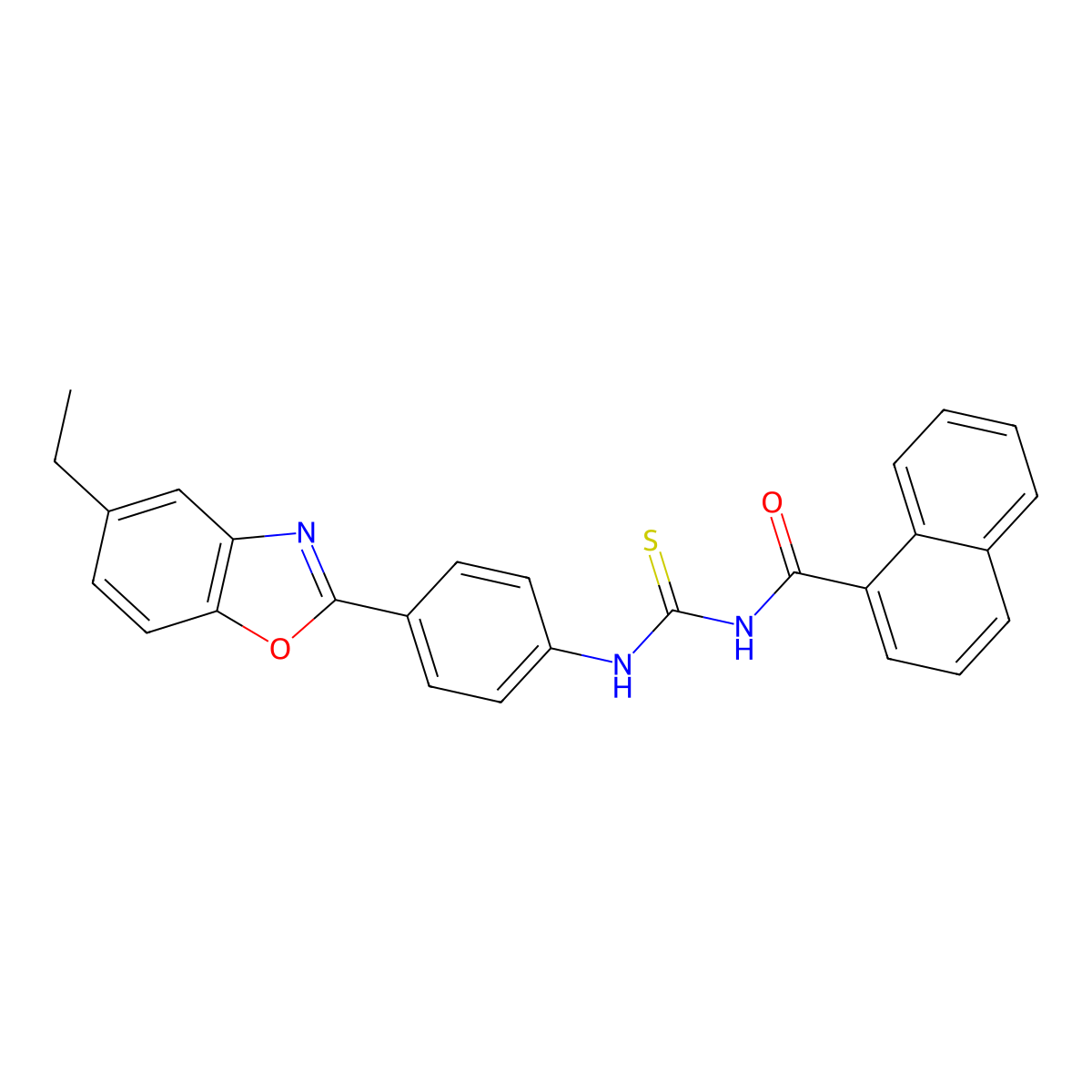 N-[[4-(5-ethyl-1,3-benzoxazol-2-yl)phenyl]carbamothioyl]naphthalene-1-carboxamide molecular structure, CAS 364745-98-2