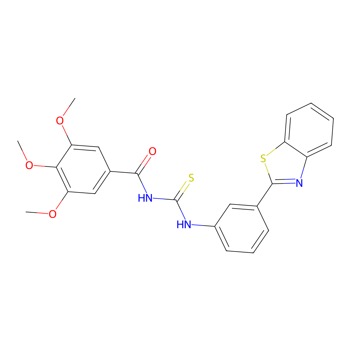 N-[[3-(1,3-benzothiazol-2-yl)phenyl]carbamothioyl]-3,4,5-trimethoxybenzamide molecular structure, CAS 364746-05-4