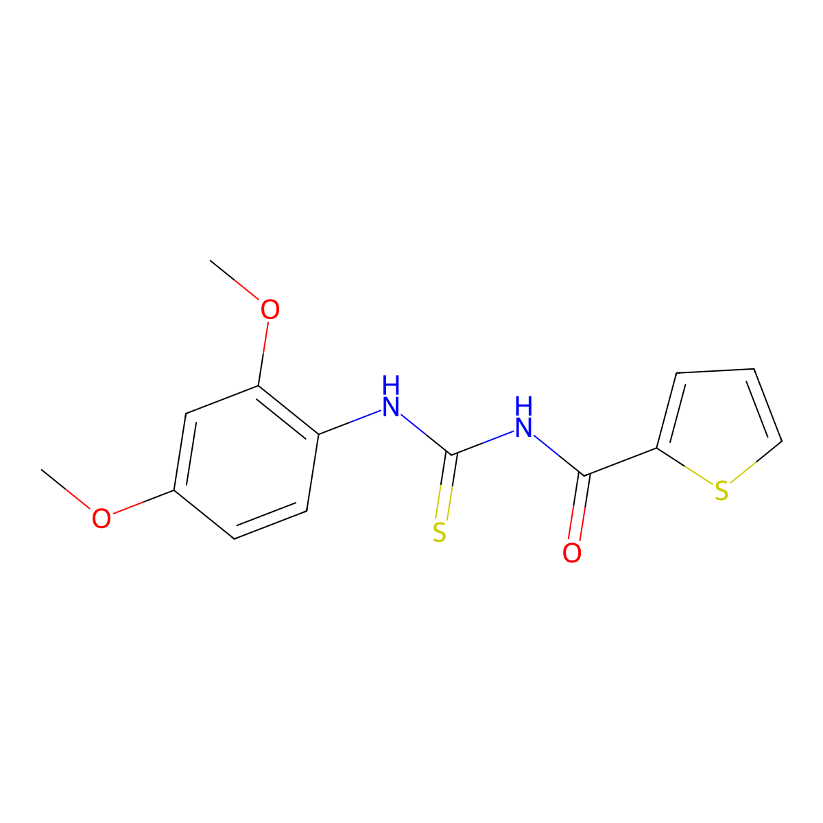 N-[(2,4-dimethoxyphenyl)carbamothioyl]thiophene-2-carboxamide molecular structure, CAS 364746-09-8