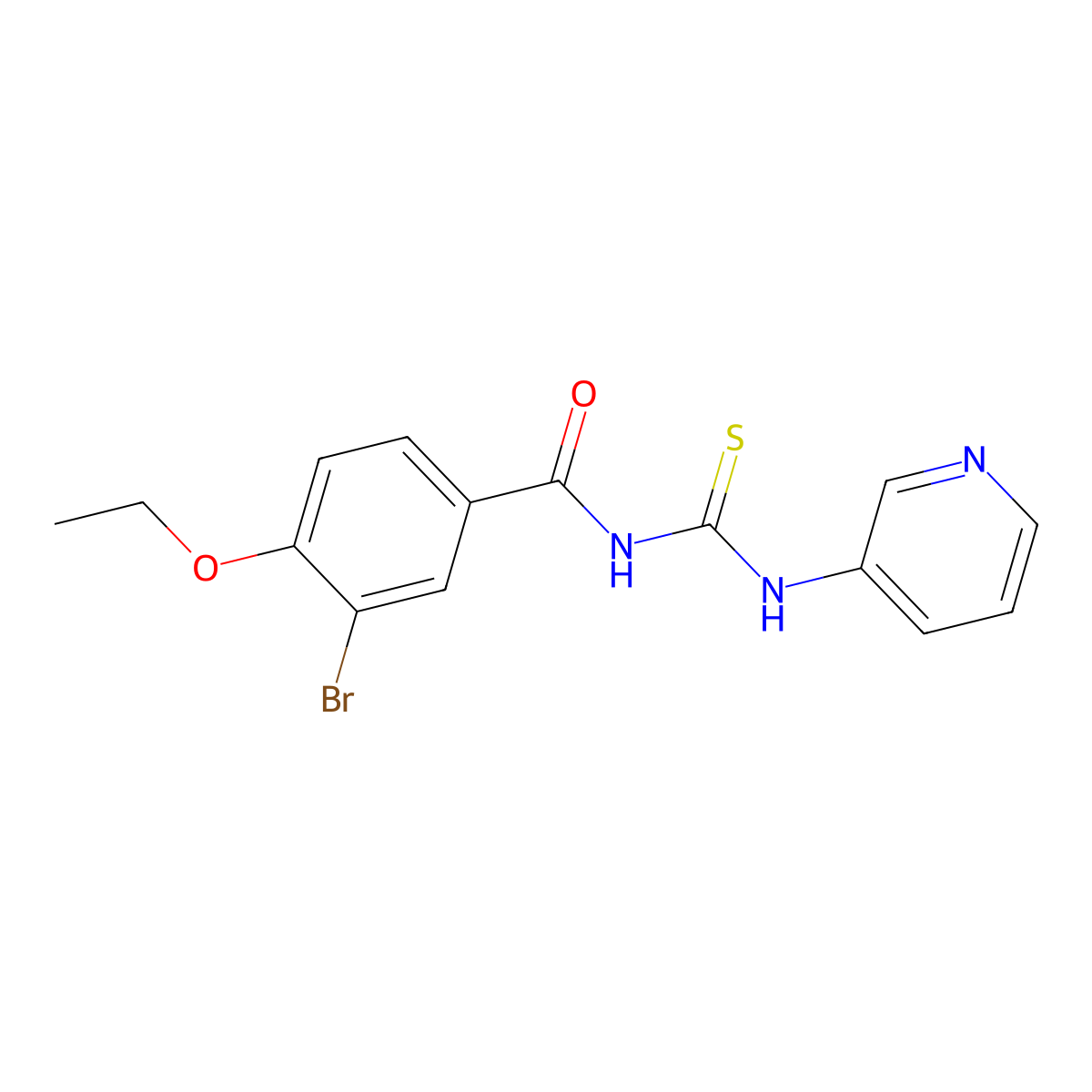 3-bromo-4-ethoxy-N-(pyridin-3-ylcarbamothioyl)benzamide molecular structure, CAS 364746-28-1