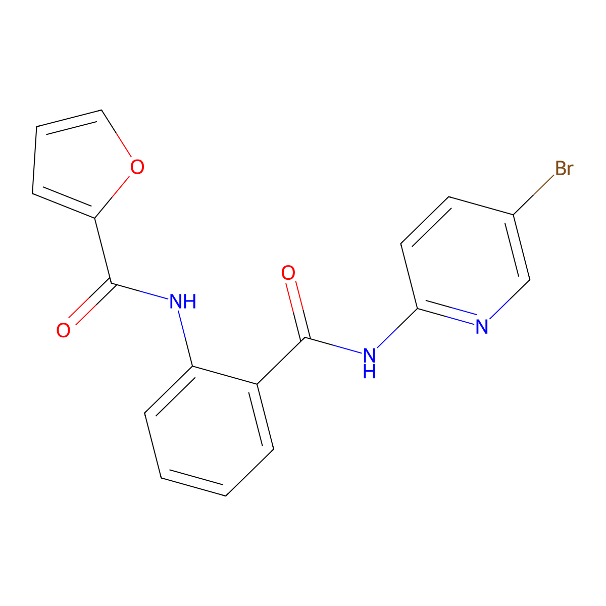 N-{2-[(5-bromopyridin-2-yl)carbamoyl]phenyl}furan-2-carboxamide molecular structure, CAS 364746-33-8