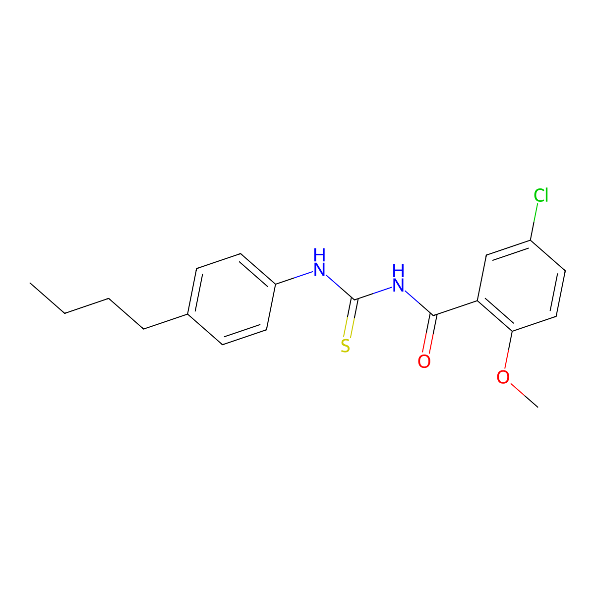 N-[(4-butylphenyl)carbamothioyl]-5-chloro-2-methoxybenzamide molecular structure, CAS 364746-50-9