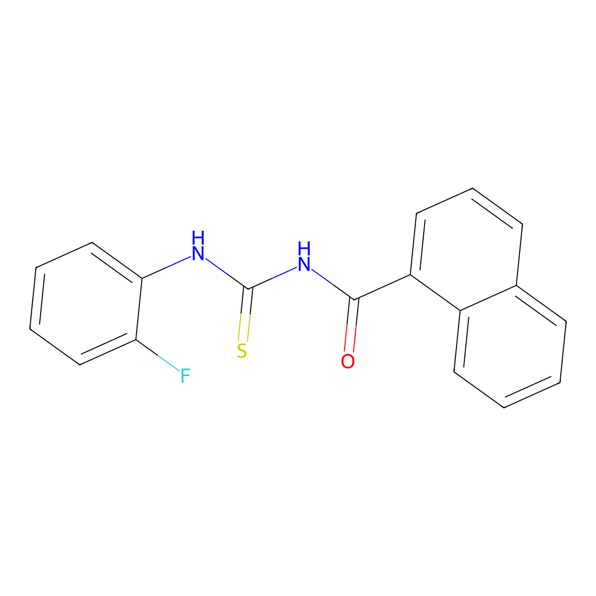 N-(2-fluorophenyl)-N'-(1-naphthoyl)thiourea molecular structure, CAS 364746-57-6