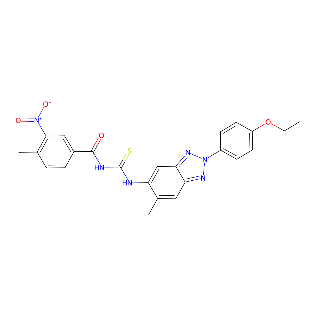 N-[[2-(4-ethoxyphenyl)-6-methylbenzotriazol-5-yl]carbamothioyl]-4-methyl-3-nitrobenzamide molecular structure, CAS 364746-62-3