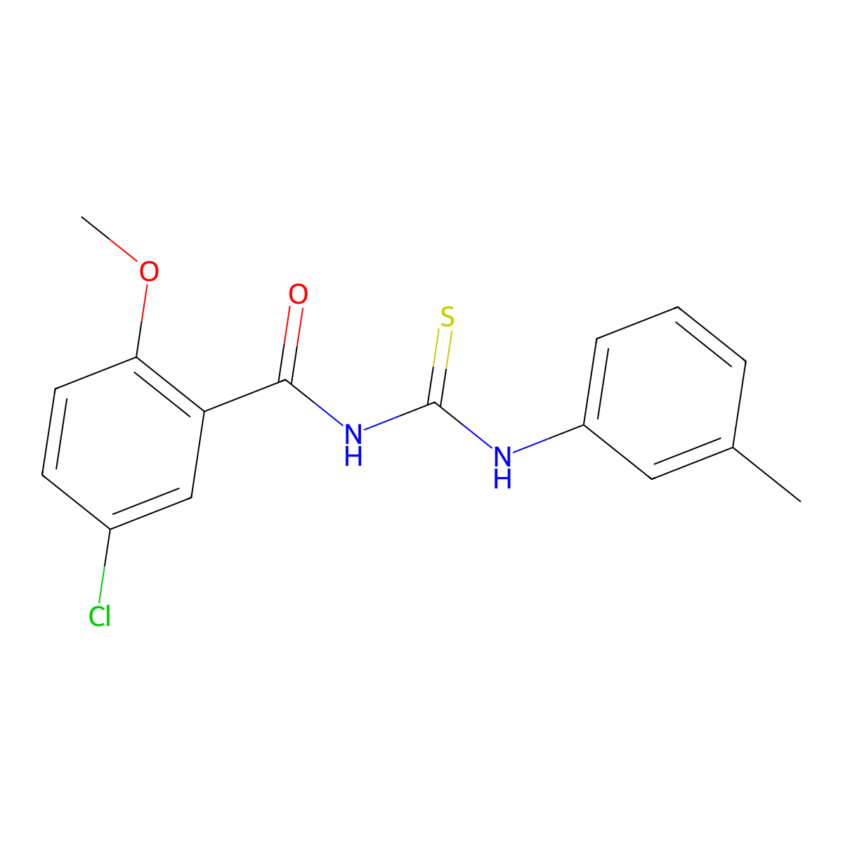 5-chloro-2-methoxy-N-[(3-methylphenyl)carbamothioyl]benzamide molecular structure, CAS 364746-67-8