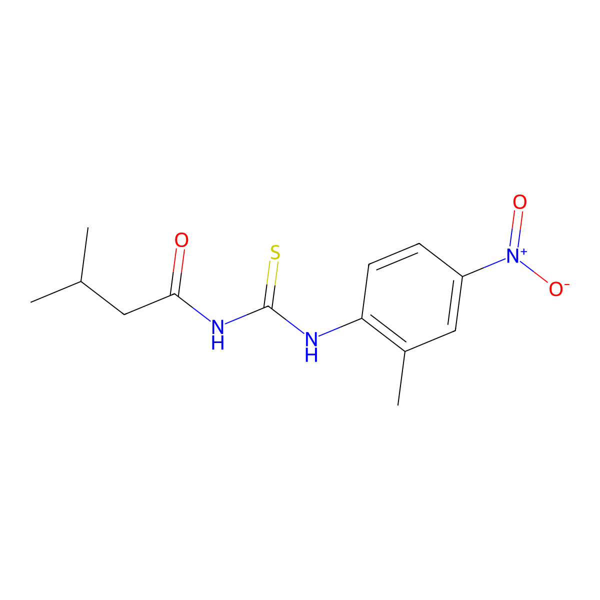 3-methyl-N-[(2-methyl-4-nitrophenyl)carbamothioyl]butanamide molecular structure, CAS 364746-92-9