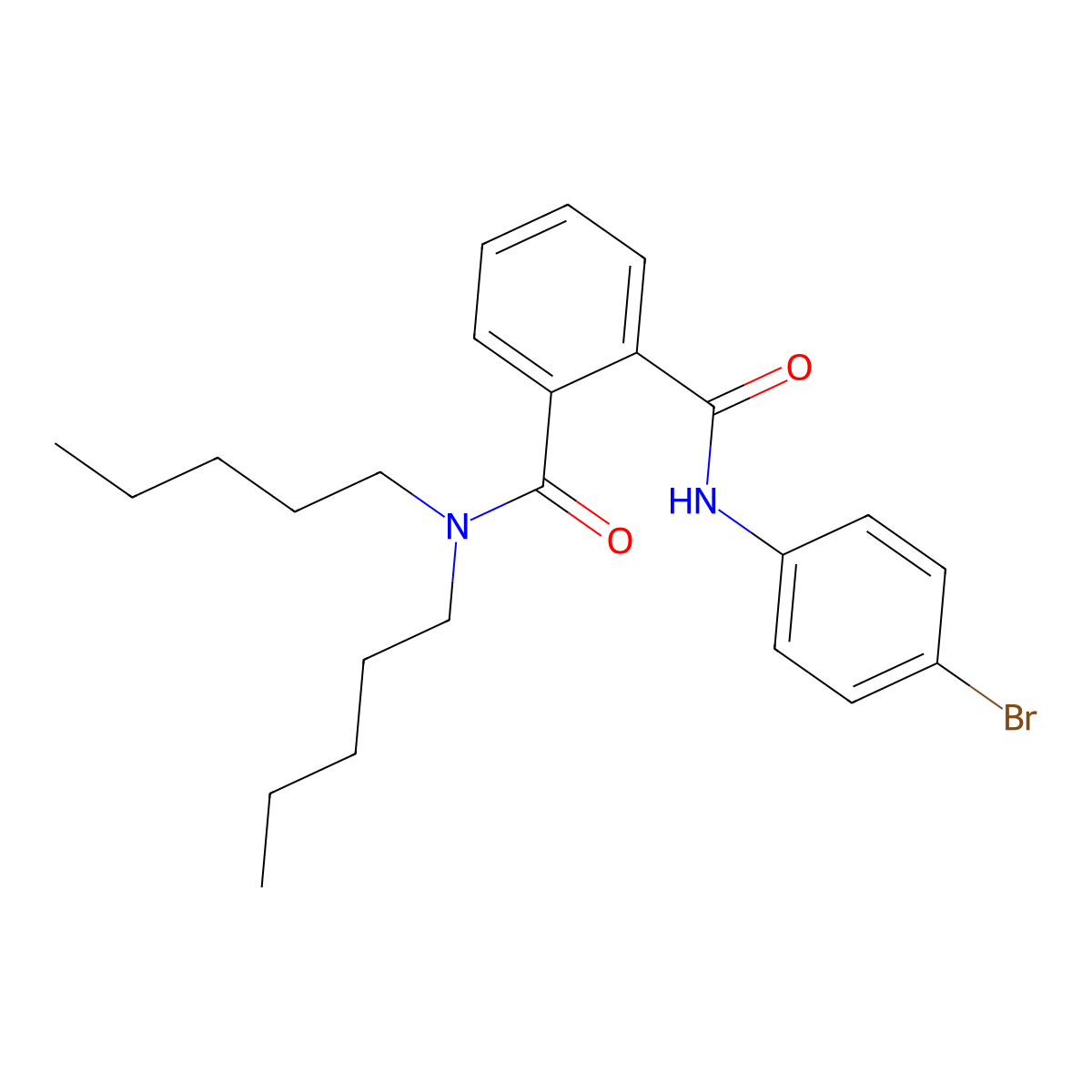 N1-(4-bromophenyl)-N2,N2-dipentylphthalamide molecular structure, CAS 364746-97-4