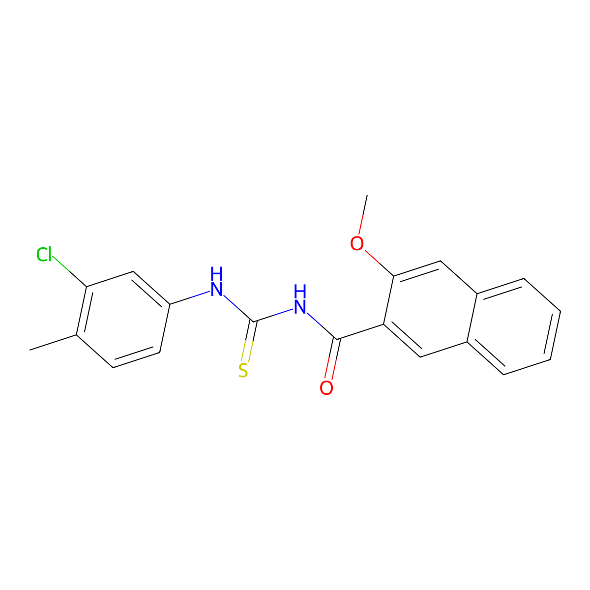 N-[(3-chloro-4-methylphenyl)carbamothioyl]-3-methoxynaphthalene-2-carboxamide molecular structure, CAS 364747-01-3