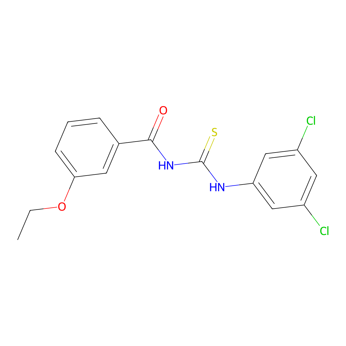 N-[(3,5-dichlorophenyl)carbamothioyl]-3-ethoxybenzamide molecular structure, CAS 364747-18-2